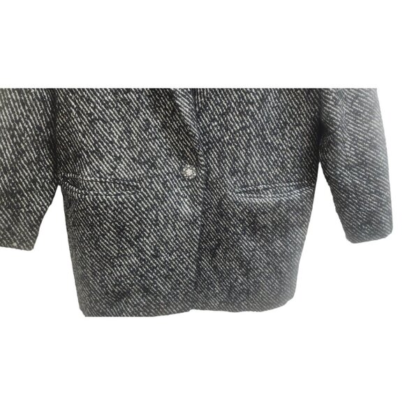 SUNCOO Paris Manteau Edison Coat Jacket T1 Women Black White Tweed Wool Blend - Picture 7 of 16